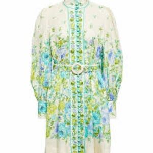 Zimmermann Raie printed linen minidress  size 0